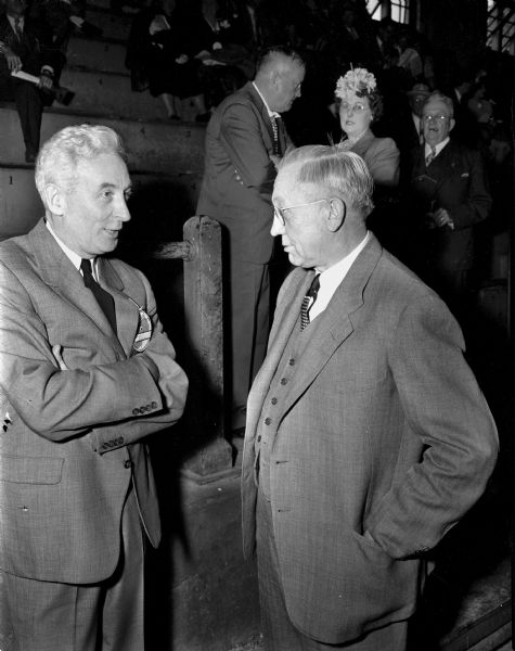 Wisconsin Governor Oscar Rennebohm, and Thomas F. Coleman, retiring state party chairman, speakers at the State Republican Party convention.
