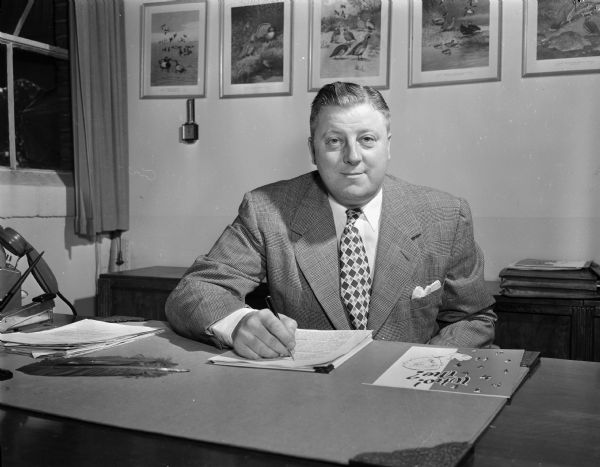 Carl W. Regenberg, 1947 Community Chest chairman and salesman for Mautz Paint Company.