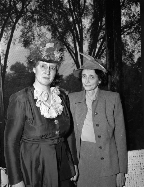 Professor Helen C. White, former national president of the American Association of University Women, and English professor at the University of Wisconsin, and Mrs. Thomas Eugene Orbison, Appleton, state president of the state AAUW at a meeting of the AAUW board held at the College Club.