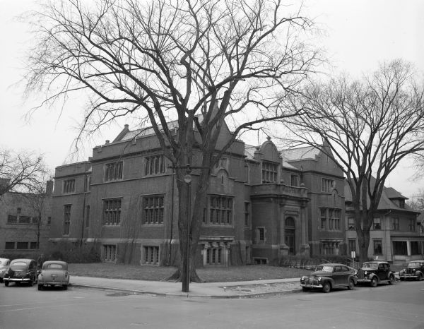 Madison Free Library, 206 North Carroll Street.  The library was built with Carnegie money and opened in 1906.  The name changed to Madison Public Library in January 1959.  This building was torn down in 1965 when the library moved to a new building at 201 West Mifflin Street.
