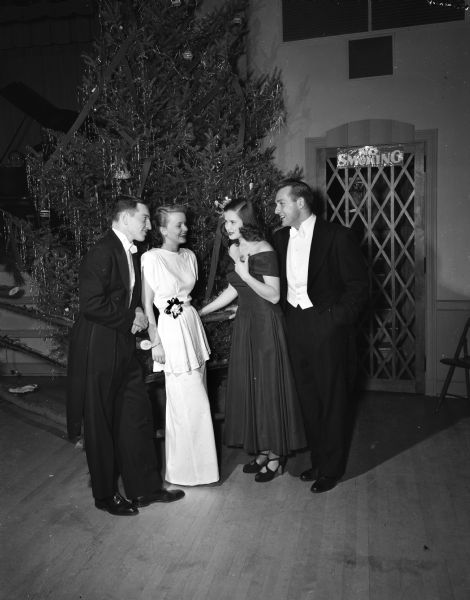 From the left: Francis Bloodgood, Patricia Dean, Betty Baer, and John Lupenschloss, at the second annual Young Adult Club subscription dance at Turner Hall.