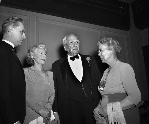 Shown at the Dr. Cornelius A. Harper recognition event, left to right, Dr. Carl N. Neupert, state health officer, and Mrs. Melba Neupert; and Dr. and Mrs. Elizabeth Harper. Dr. Harper is retiring after nearly fifty years of public health work.