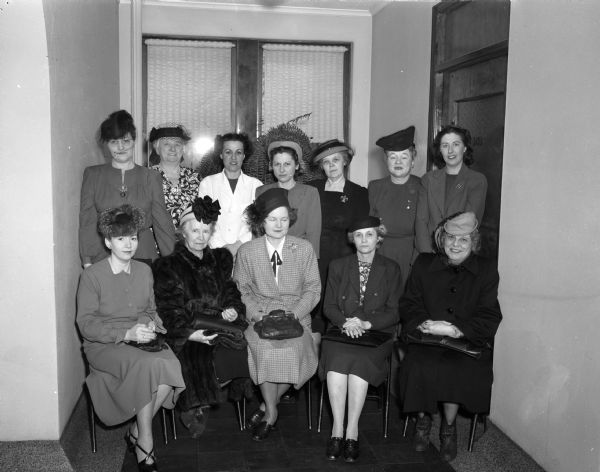 Madison Woman's Club special projects committee members are: left to right first row, Mrs. Willard R. Smith, Mrs. I.F. Van Hagan, Mrs. J.F. Goetz, Mrs. Edward N. Hein, and Mrs. Keith I. Parker; second row, Mrs. I. Milo Kittleton, Mrs. Forest Middleton, Mrs. H.S. Bostock, Mrs. John C. Sammis, Mrs. H.J. Goodman, and Mrs. Goerge R. Holdhusen.