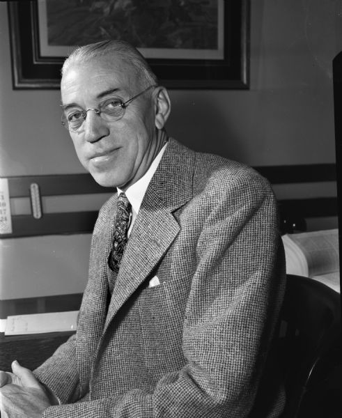 Waist-up portrait of Oscar Toebaas, sitting. He is an attorney with Wilkie, Toebaas, Hart, Kraege, and Jackman law firm. Mr. Toebaas is a nominee for the Wisconsin Supreme Court.
