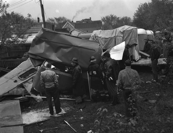 A house trailer, owned by Edward Kirby, exploded at the Taylor trailer camp, 1038 South Park Street. The explosion was caused by a bottle gas leak. Kirby and his wife suffered second and third degree burns.