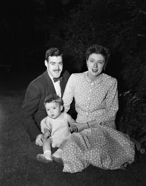Mrs. and Mrs. John Schorger and their son, Jock. They are visiting the home of his parents, Mrs. and Mrs. A.W. Schorger, 168 North Prospect Avenue.