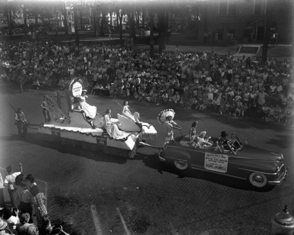Sauk County's Centennial Queen float in Sauk County's Wisconsin Centennial Parade.