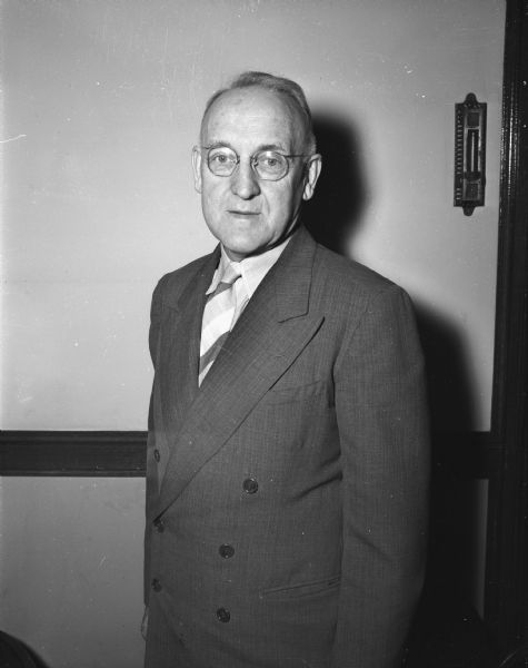 Portrait of Clyde M. Johnson, Wisconsin State Treasurer.