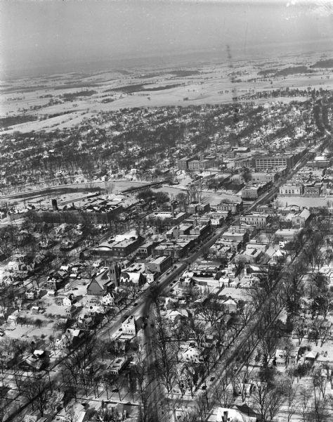 Aerial photograph of the city of Fort Atkinson.