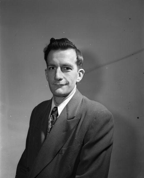 Vernon Smith as Kiwi, a New Zealander, in Madison Theater Guild's production of "The Hasty Heart". Also included is a second negative of a portrait of the actor in street clothes.