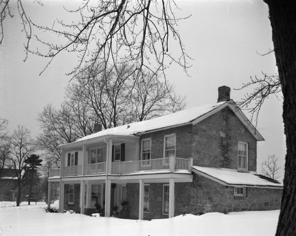 Historic stone farmhouse at 901 University Bay Drive, recently renovated by Freda Keys Winterble. The house was named "Keystone" after her family.  The farmhouse was built by William J. Petherick in 1853. (It is now the Max Kade Institute for German American Studies".)
