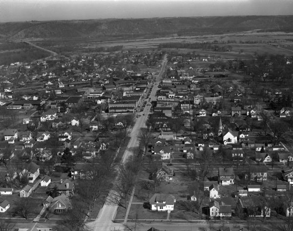 Aerial photographs of Boscobel, Wisconsin.