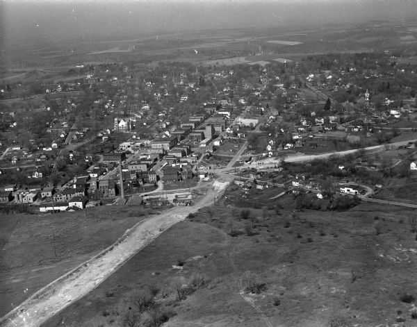 Aerial photograph of Mineral Point.