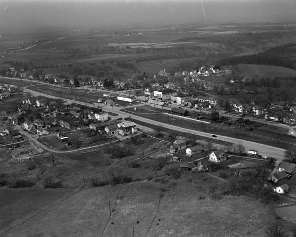 Aerial photograph of Barneveld, Wisconsin.