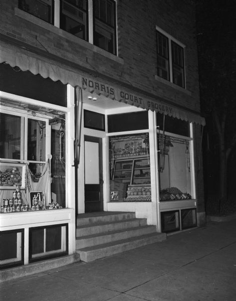 Storefront of the Norris Court Grocery, 912 East Johnson Street, the site where Sadie Jackson died after being shot by alleged murderer George "Butch" King.