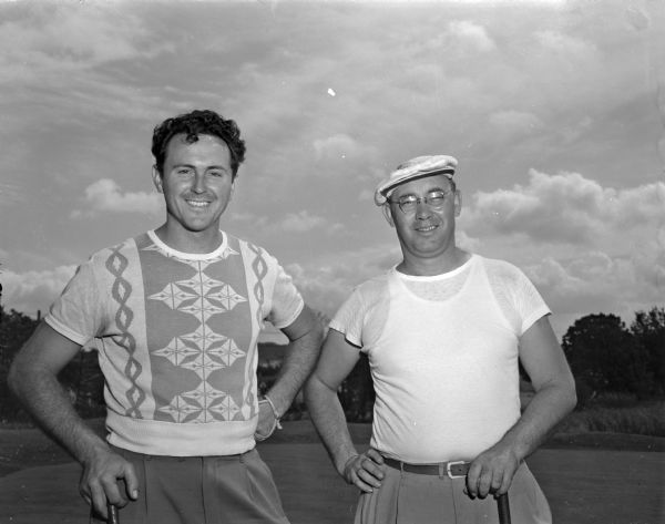 Ed Karpowicz, left, who defeated Phil Schwartz, right, for the championship at the Blackhawk Country Club.