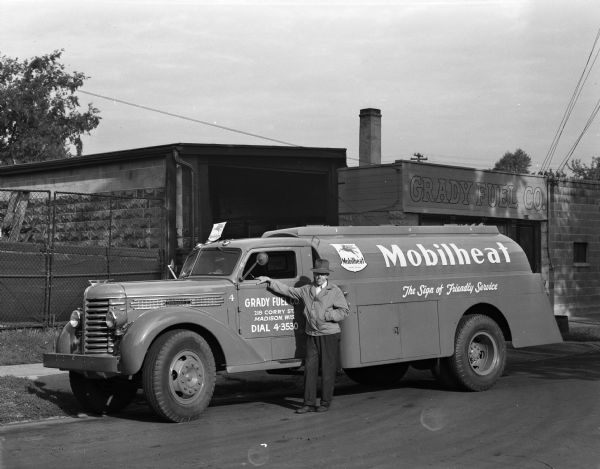 Grady Fuel Company, 218 Corry Street, displays its Mobilheat truck for delivery of oil for home heating.