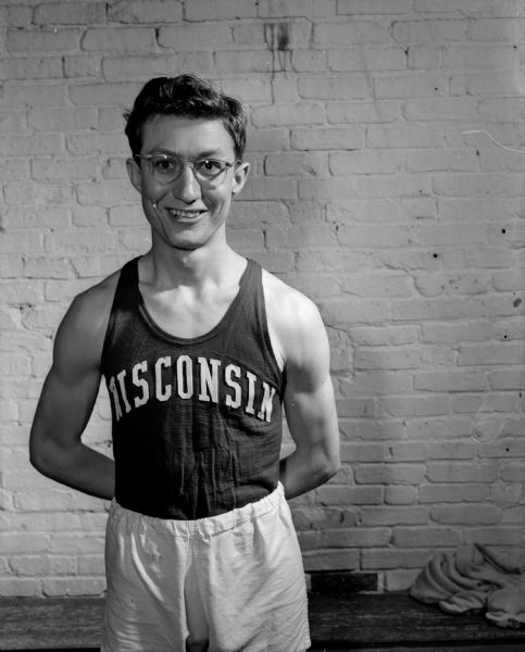 Portrait of Don Gehrman, U.W. Madison track miler, who once ran the mile in 4:09.5 minutes.