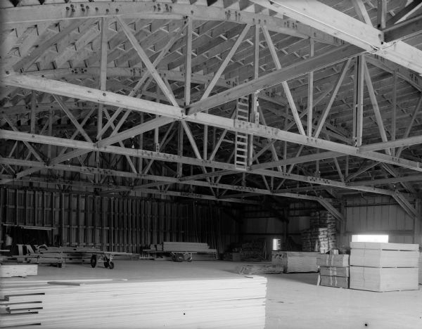 Interior of the Fitzpatrick Lumber Company warehouse at 3230 University Avenue.