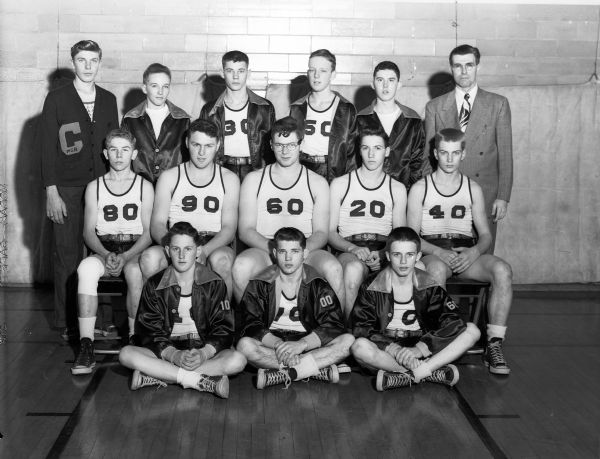 Group portrait of the Cobb High School Boys Basketball Team.