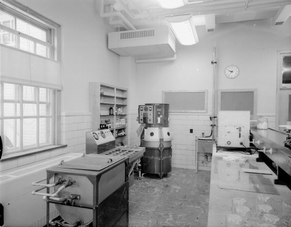 Interior view of textile chemical laboratory at the new U.W. School of Home Economics west wing.