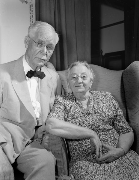 Justice Edward T. Fairchild and Helen Fairchild observe their fiftieth wedding anniversary with an open house.