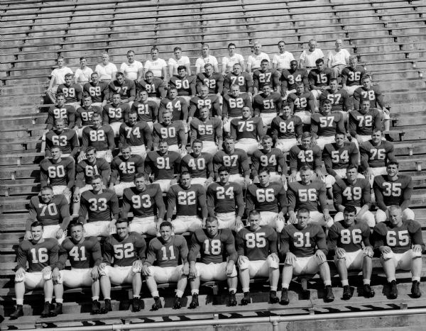 Team portrait of the University of Wisconsin football team.