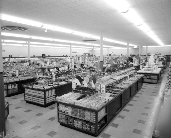 Interior of Woolworth's variety store at the new Madison East Shopping Center on East Washington Avenue.