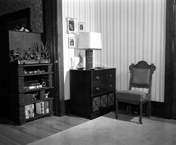Interior view of the remodeled living room in the apartment of John & Marilyn Knutson.