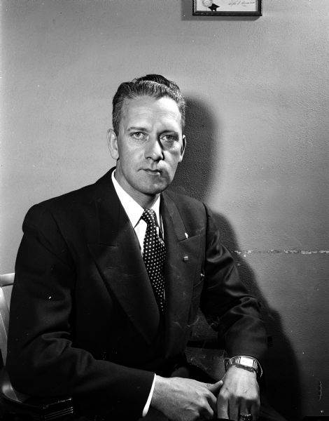 Portrait of Maynard Burrows, the Sales Manager at Caves Buick Company at 21 North Park Street.