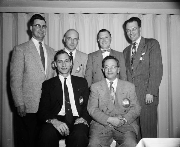 New officers of the Madison West-Middleton Optimist Club were elected at the Cuba Club. Seated are Harry Stoll, president, and Wesley West, vice-president. Standing are, from left, Buford Herman, W. C. Mathews, and Clifford Harm, members of the board of directors, and Bruce Strickler, secretary-treasurer.