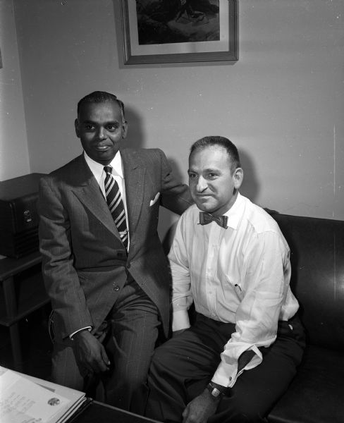 Reverend M.A. Rowlands (left) of Vellore, India and Lowell Colston of Chicago take part in the clinical pastoral training program at Mendota State Hospital.