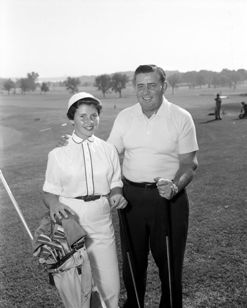 Wisconsin's Father-Daughter State Golf Champions Frank (Moon) Molinaro and Jill Molinaro are pictured during a round of golf at the Nakoma Golf Club. They won their second state championship with a score of 78 in the two-ball event at the Milwaukee Merrill Hills course.