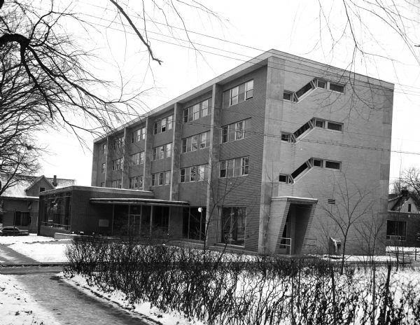 Exterior view of the UW campus YMCA building at 306 North Brooks Street.