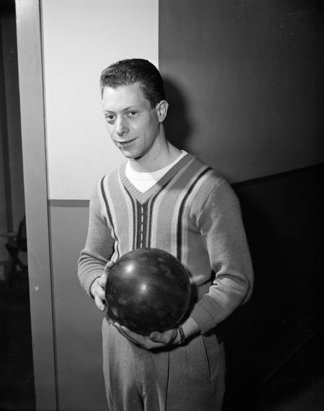 Portrait of Nick Gampietro after receiving his first national honor in bowling.