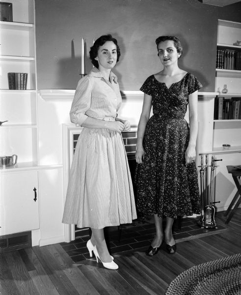 Portrait of Patricia Duffie and Leona Lundy, two of the models in the annual spring style show of the Junior division of the University League.