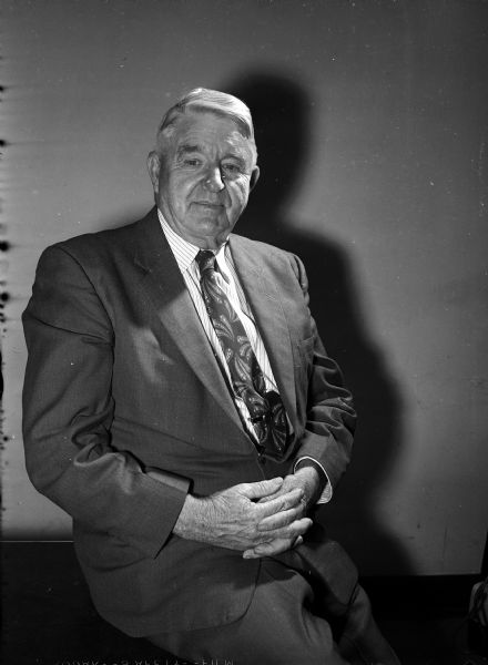 Portrait of George M. "Soybean" Briggs, emeritus professor of agronomy at the University of Wisconsin. He was the first agronomist in the university's extension division.