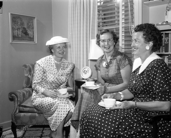Three division chairmen for the Women's Division United Givers. Left to right are: Kathleen Dubielzig, Margaret Straughn, and Mrs. John Rothney of Monona.