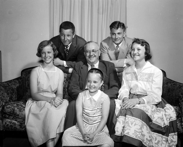 R. Glenn Weiss, a widower, is raising his five children alone. The girls, from left to right, are Christine, 18; Martha, 8; and Caroline, 15.  The boys are Stephen, 18, left, and Peter, 22. They live at 3215 Topping Road in Madison. Every day is "Father's Day" for him.