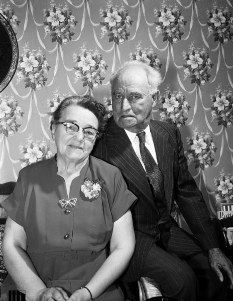Portrait of Nick and Emma Mueller during the observance of their Golden Wedding Anniversary.