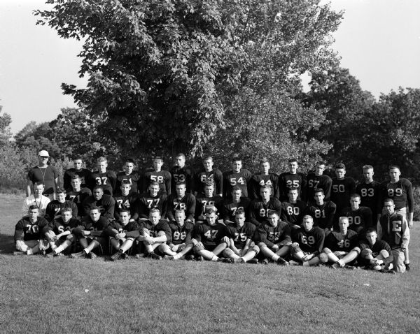 Group portrait of Edgewood High School Football Team.