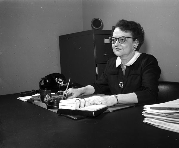 Portrait of Dorothy Waite, Assistant Director of Wisconsin Division for Children & Youth, Department of Public Welfare.