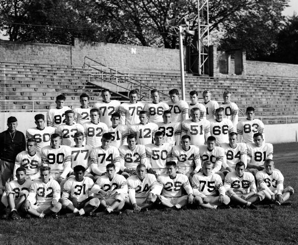 Group portrait of the Central High School football team.