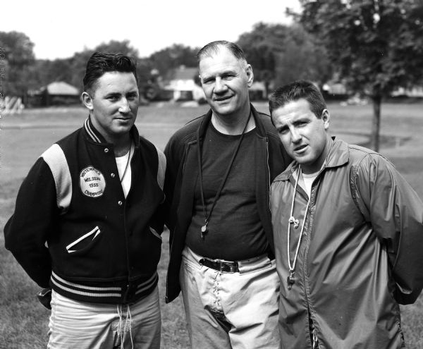 Edgewood High School football coach Earl Wilke (Center) with assistant football coaches Than Uglow (L) and Jerry Butterfield (R).