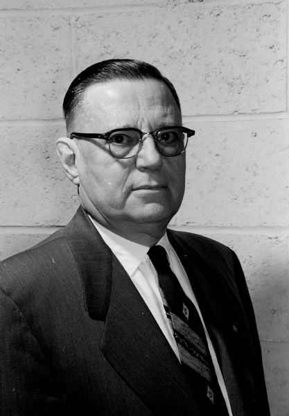 Portrait of Joseph C. Jones, retiring Madison District highway engineer.