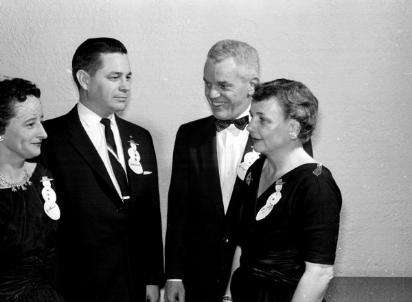 Two couples attend the Westmorland Community Association dance at the Nakoma Country Club. They include, from left to right: Mary and Julius Sparkman and Orville and Lorraine Edgerton.