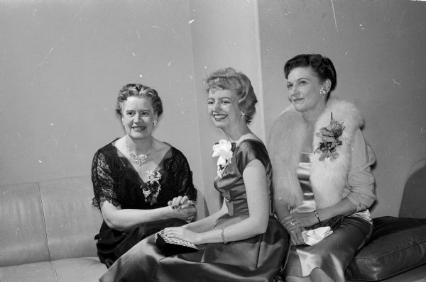 Elizabeth W. Risser; Kathy Olson, Chicago; and Mary Hopkins (Mary Brandel) were among guests of honor at the annual Matrix banquet of Theta Sigma Phi journalism sorority. Elizabeth Risser was toastmaster for last year's banquet, Mary Olson gave the student response, and Mary Hopkins, society and woman's editor of the "Capital Times" was Beta chapter's "own guest."