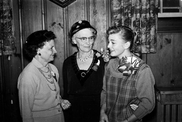 Mariam Cottrell, a vice-chairman of the Opti-Mrs. social committee, is shown with her luncheon guests, including her mother Marcella Peet, and her daughter, Ruth Cottrell at the Mother-Daughter luncheon.