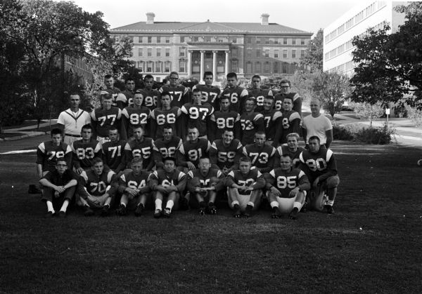Team portrait of Madison's Wisconsin High School football team.