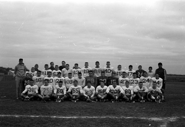 Team portrait of the Waunakee high school football team that had a seven wins and no losses record with one game remaining.